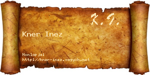 Kner Inez névjegykártya